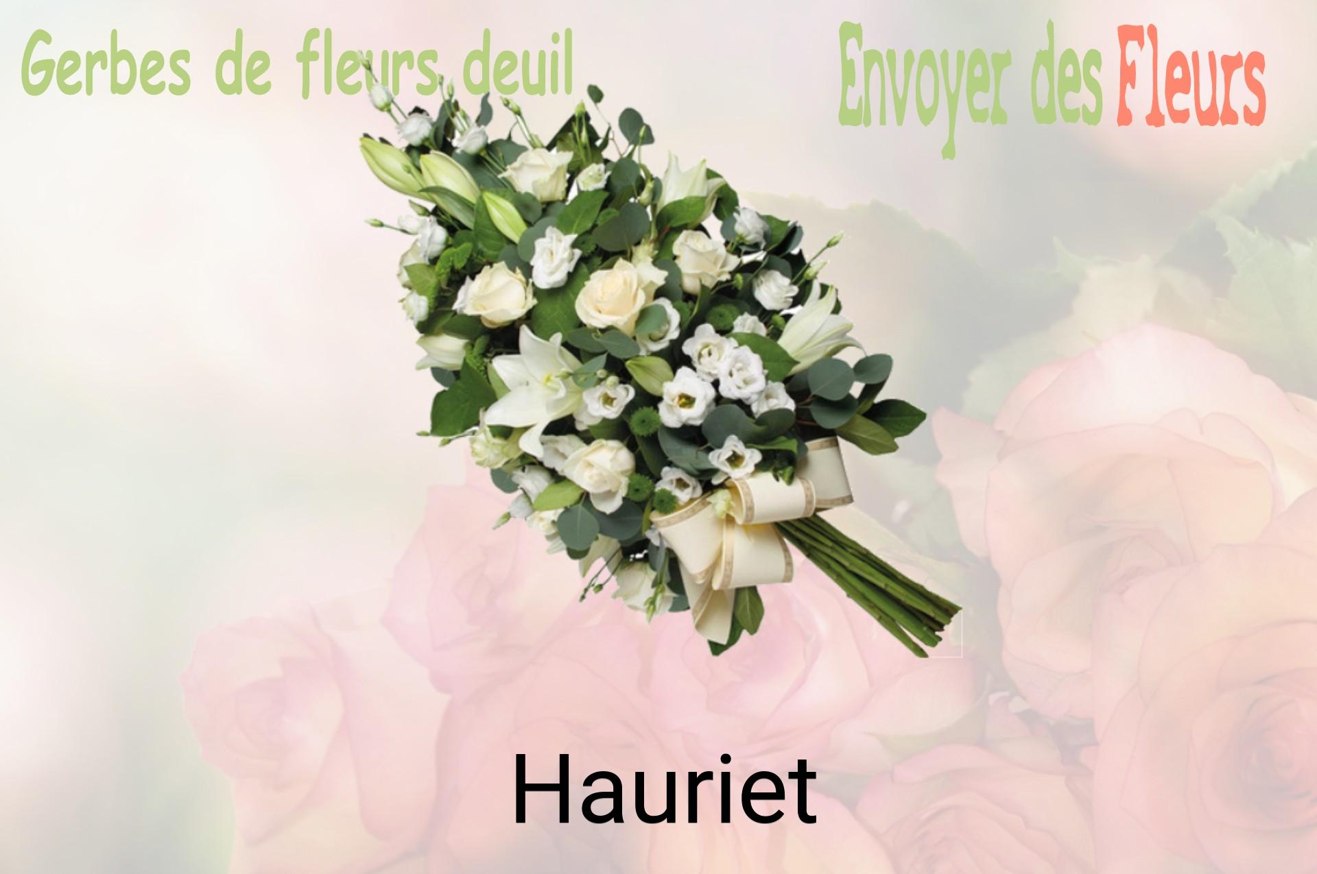 Gerbe de fleurs de deuil livrée à Hauriet